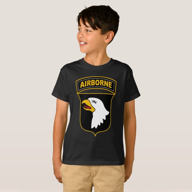 101. Im Flugzeug Abteilung Militärveteran T-Shirt (Vorne ganz)
