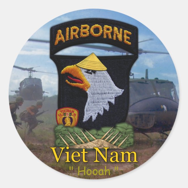 101. im Flugzeug Abteilung schreiende Adler vietna Runder Aufkleber (Vorderseite)