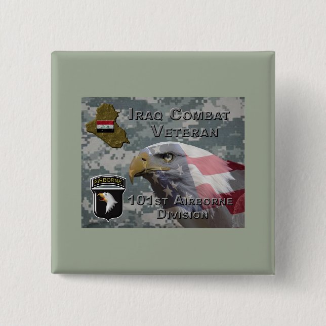 101. Im Flugzeug Div Irak-Kampf Veteran Button (Vorderseite)