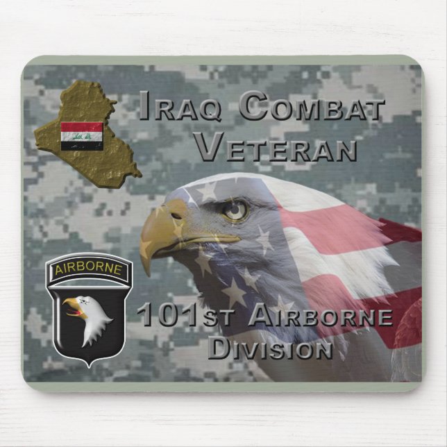 101. Im Flugzeug Div Irak-Kampf Veteran Mousepad (Vorne)
