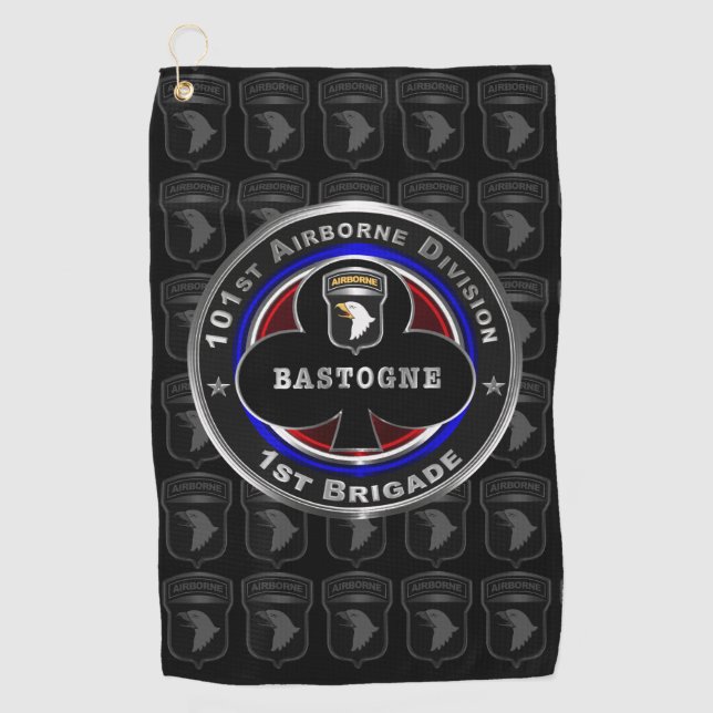 101. Im Flugzeug Division 1. Brigade "Bastogne" Golfhandtuch (Vorderseite)