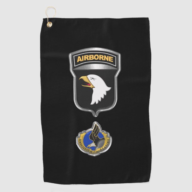 101. Im Flugzeug Division, kundenspezifische Patch Golfhandtuch (Vorderseite)