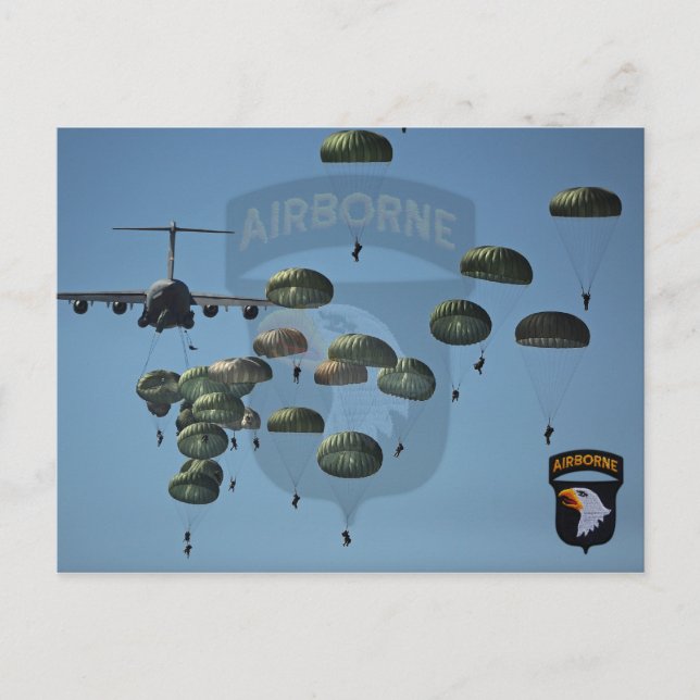 101. "im Flugzeug Division nam Patch" Postkarte (Vorderseite)