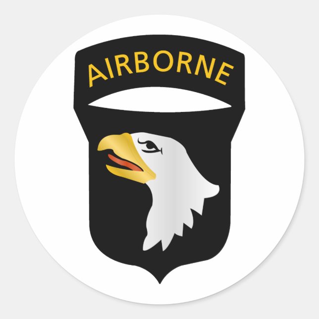 101. Im Flugzeug Division Runder Aufkleber (Vorderseite)