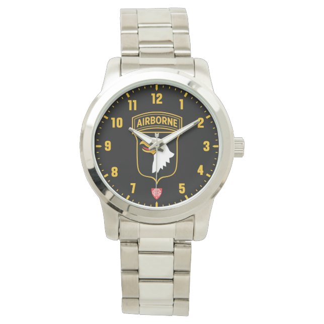 101. Im Flugzeug Division Silber Stainless Steel Armbanduhr (Vorderseite)