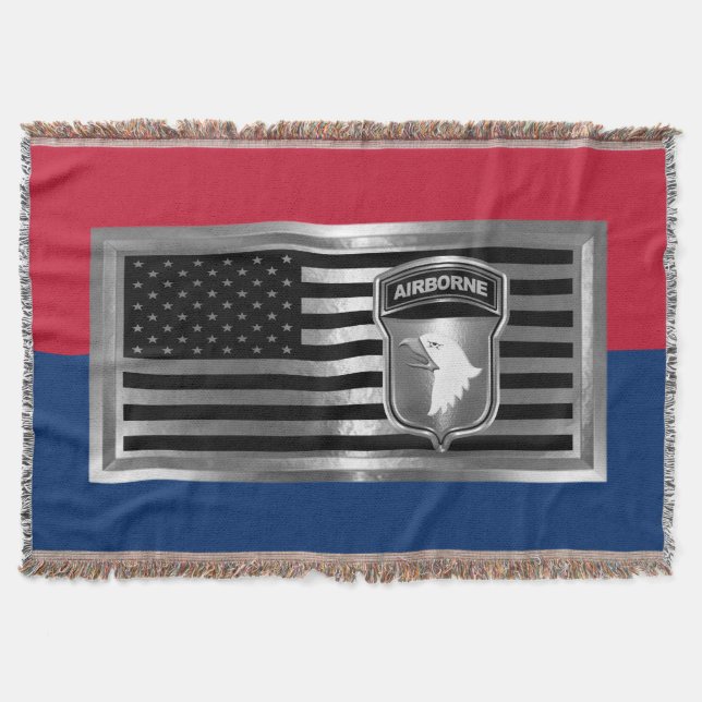 101. Im Flugzeug Division Silver Flag & Patch Decke (Vorderseite)