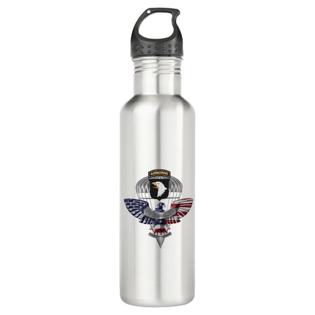 101. Im Flugzeug Division Veteran Edelstahlflasche (Vorderseite)