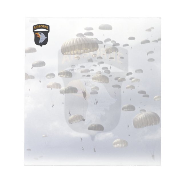 101. im Flugzeug Division Veterans Patch Notepad Notizblock (Vorderseite)