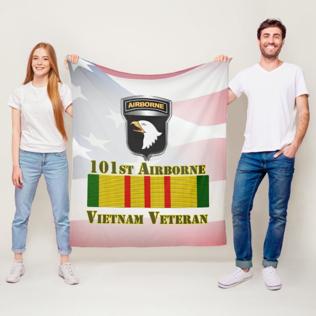 101. Im Flugzeug Division Vietnam Veteran Fleecedecke (Beispiel)