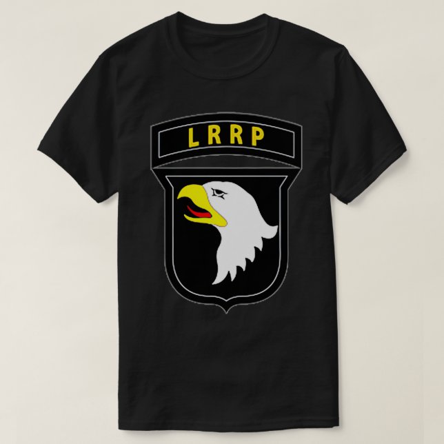 101. Im Flugzeug Division Vietnam Veteran LRP Tab  T-Shirt (Design vorne)