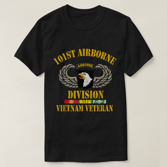 101. Im Flugzeug Division Vietnam Veteran T-Shirt (Design vorne)