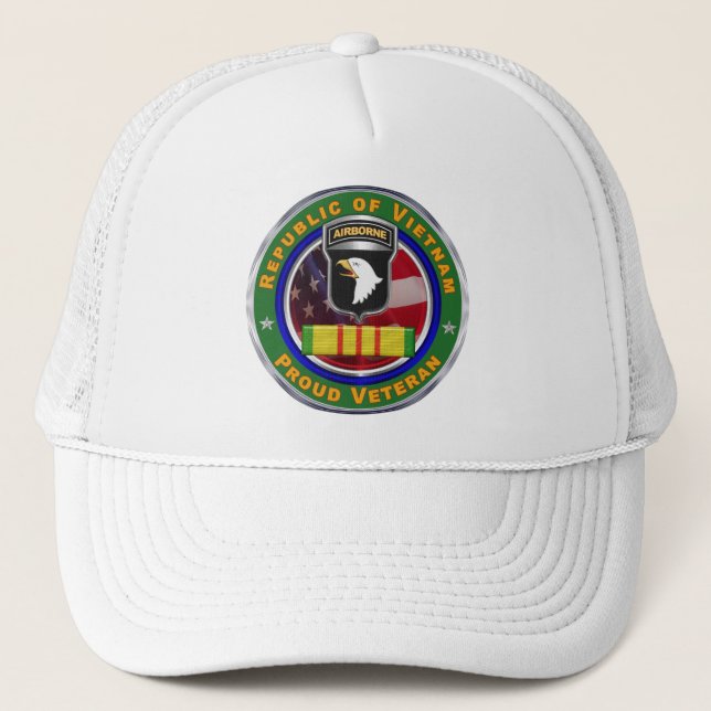 101. Im Flugzeug Division Vietnam Veteran Truckerkappe (Vorderseite)