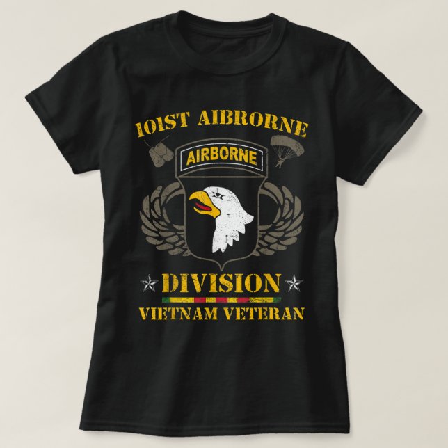 101. Im Flugzeug Division Vietnam Veteran Tshirt,  T-Shirt (Design vorne)