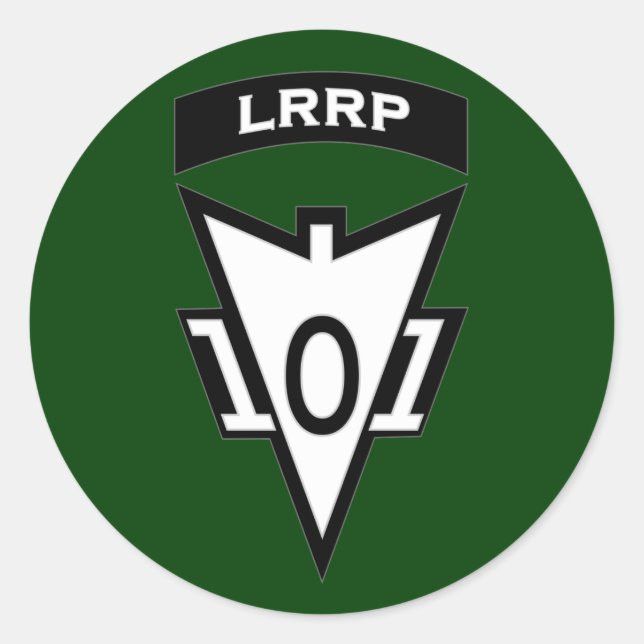 101. Im Flugzeug LRRP Recondo-Taschenpflaster Runder Aufkleber (Vorderseite)
