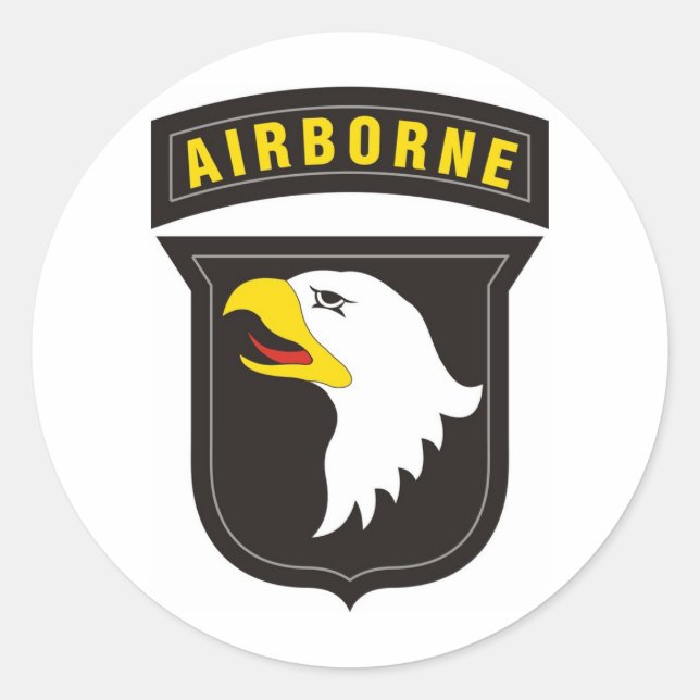 101. Im Flugzeug Schreien-AdlerEmblem Runder Aufkleber (Vorderseite)