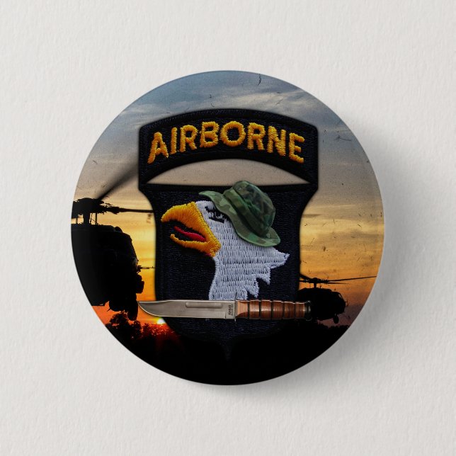 101. im Flugzeug schreiende Adlerveteranen Button (Vorderseite)