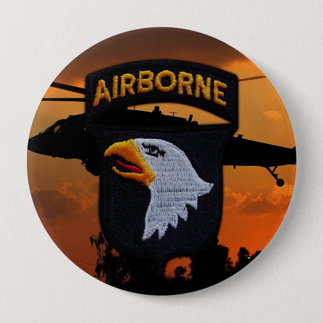 101. im Flugzeug schreiende Adlerveteranen Button (Vorderseite)