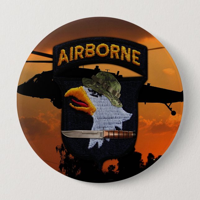101. im Flugzeug schreiende Adlerveteranen Button (Vorderseite)
