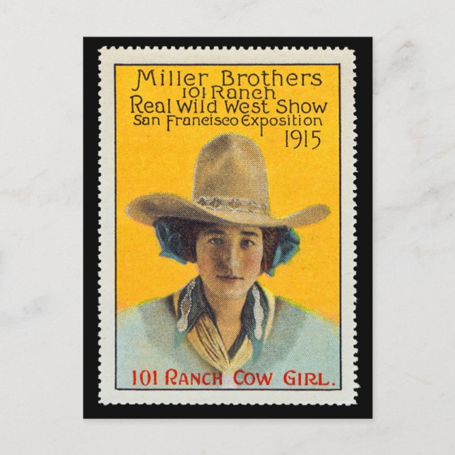 101 Ranch-Cowgirl-Plakat-Briefmarke, #1, Postkarte (Vorderseite)