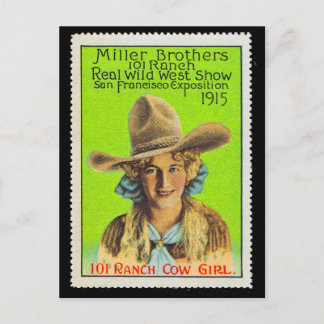 101 Ranch Cowgirl Poster Briefmarke #2, Panama Pac Postkarte