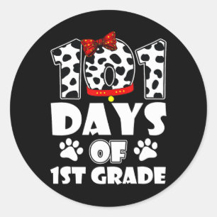 101 Tage Schule 1. Klasse Hund 100 Tage Smarter St Runder Aufkleber