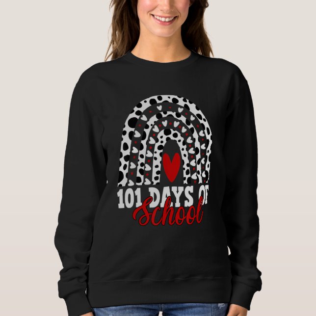 101 Tage Schule Süßer Leopard Regenbogen Tierliebh Sweatshirt (Vorderseite)