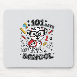 101 Tage Schule Süßes Hund T-Shirt | Zurück zur Sc Mousepad