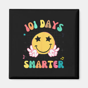 101 Tage Smarter Niedlich Smile Face Hippie 100. T Magnet