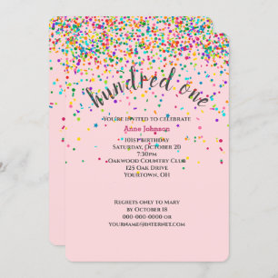 101e Anniversaire Fête confetti Invitation