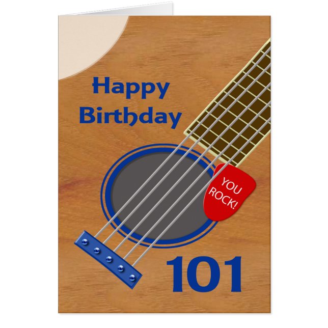101e anniversaire Guitare Joueur Anniversaire (Devant)