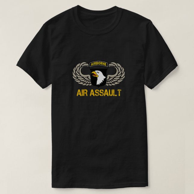 101e division aéroportée Tshirt d'assaut aérien Vé (Design devant)