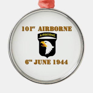 101st Airborne D-Day Normandy Silbernes Ornament