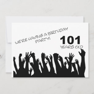 101st Birthday party invitation with cheering Einladung
