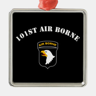 101st Im Flugzeug Insignien Silbernes Ornament