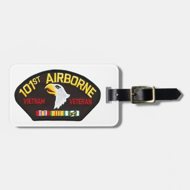 101st Im Flugzeug Vietnam-Veteran Gepäckanhänger (Vorderseite horizontal)