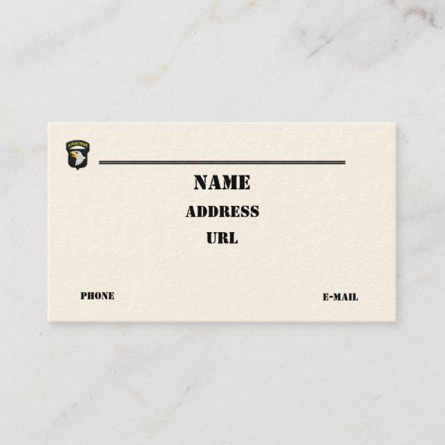 101st La Division Aéroportée contrôle le carte de (Devant)