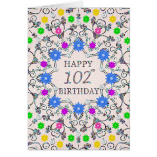 102. Geburtstag Abstrakte Blume 