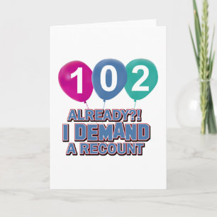102. Geburtstagsentwürfe Karte