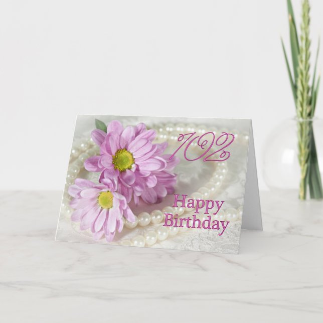102nd Carte d'anniversaire avec des marguerites (Devant)