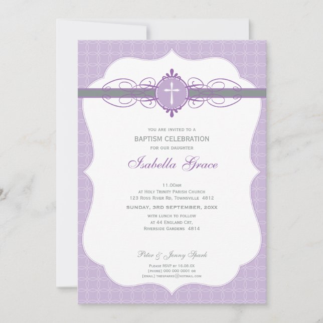 103 Annette - BAPTISM INVITATION :: immaculé (Devant)