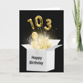 103. Geburtstagsballons in weißer Box Karte
