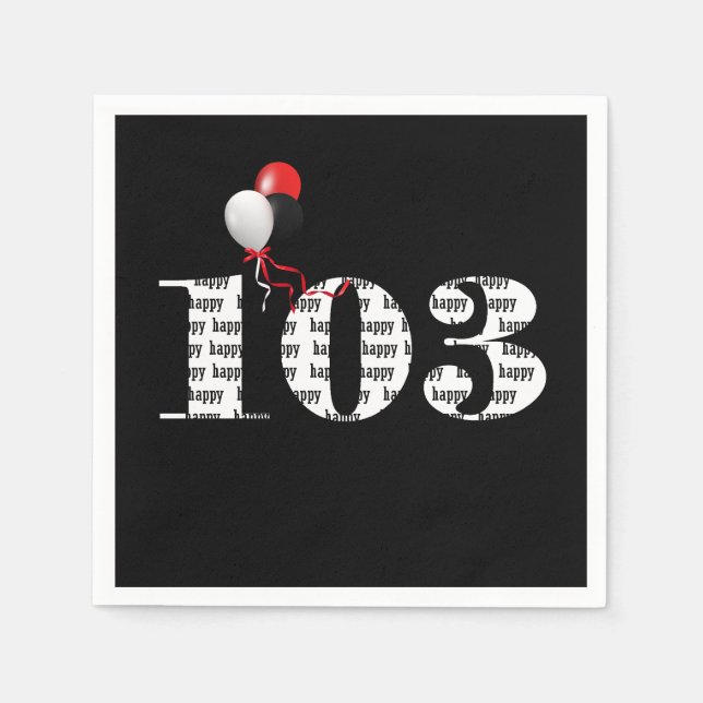 103. Geburtstagsballons Serviette (Vorderseite)