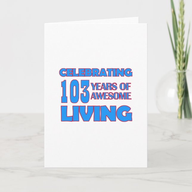 103 Jahre alte Geburtstagsdesigns Karte (Vorderseite)