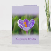 103rd Geburtstag, religiös, Krokus-Blume