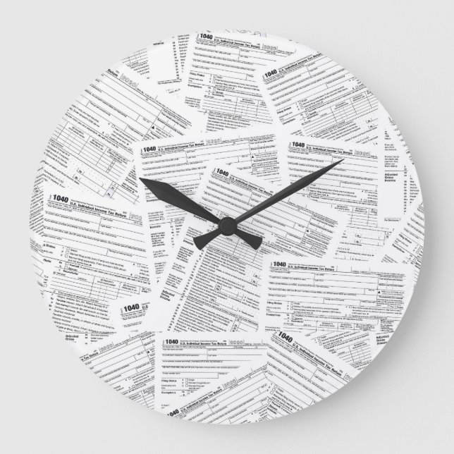 1040 Formen der Einkommensteuer Große Wanduhr (Vorderseite)