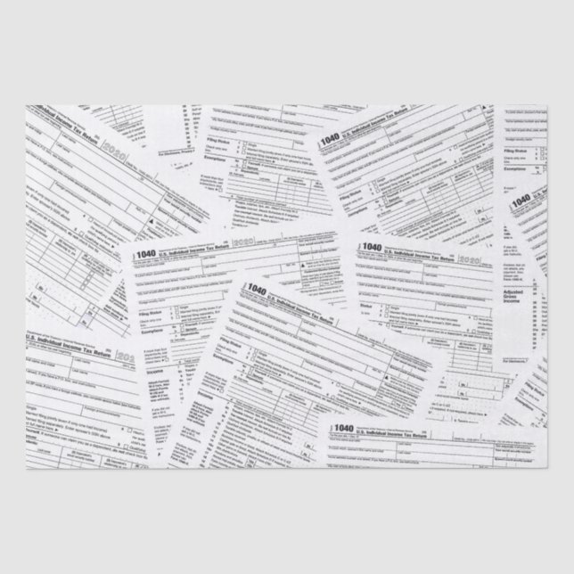 1040 Formulare zur Einkommensteuer Seidenpapier (Vorderseite)