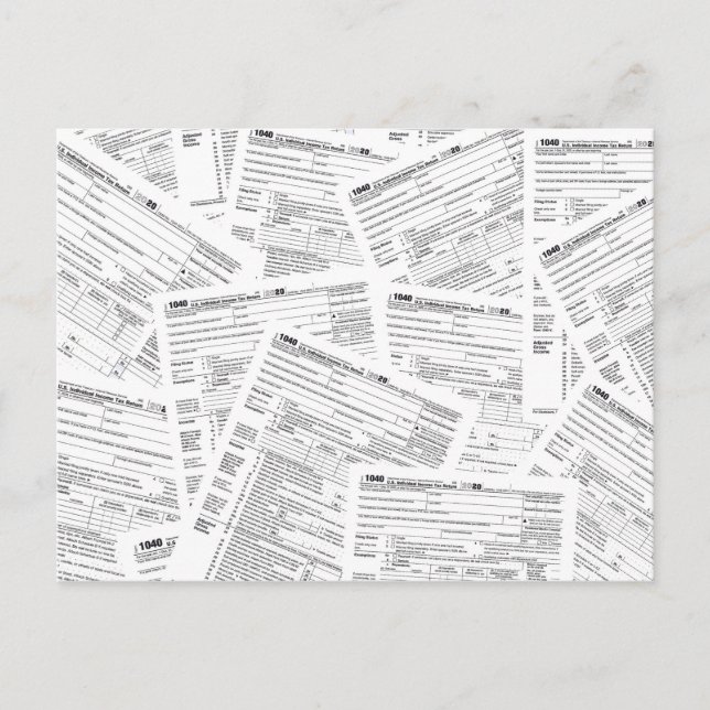 1040 Steuerformulare für 2020 Postkarte (Vorderseite)