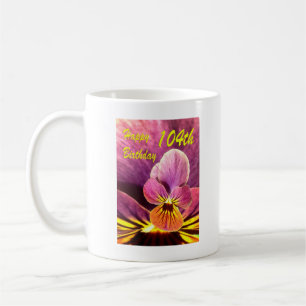 104. Geburtstag Blume Pansy Kaffeetasse