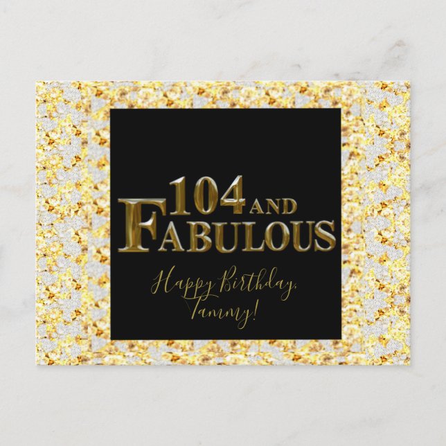 104 Geburtstag Postkarte (Vorderseite)