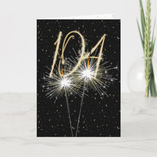 104. Geburtstagsparkler auf schwarz Karte